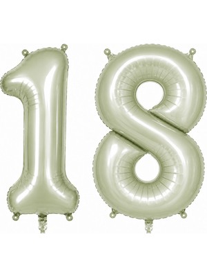 BeySüS 18 Rakam Folyo Balon Yeşil Rengi (76 Cm)