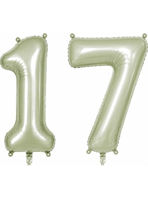 BeySüS 17 Rakam Folyo Balon Yeşil Rengi (76 Cm)