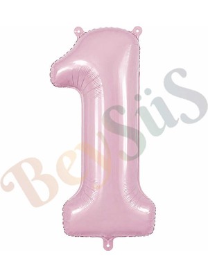 BeySüS 1 Rakam Folyo Balon pembe Rengi (76 cm)