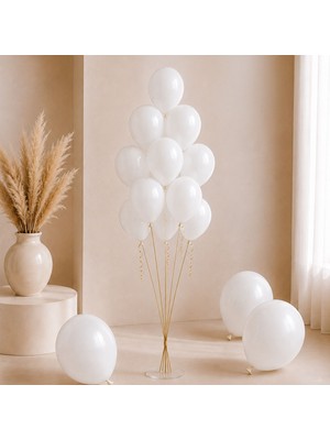 BeySüS Beyaz Renk Lateks Pastel Balon (30 Cm) - 100 Adet