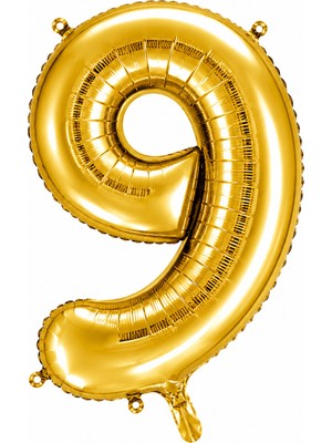 BeySüS 9 Rakam Folyo Balon Altın Rengi (76 Cm)
