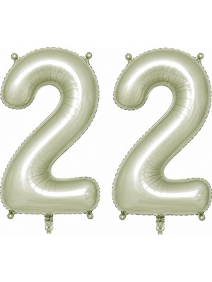BeySüS 22 Rakam Folyo Balon Yeşil Rengi (76 Cm)