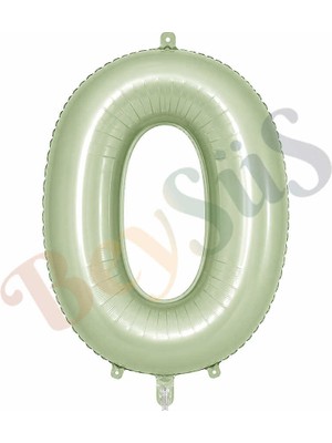 BeySüS 0 Rakam Folyo Balon Yeşil Rengi (76 Cm)