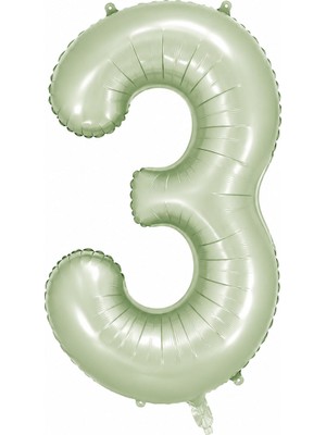 BeySüS 3 Rakam Folyo Balon Yeşil Rengi (76 Cm)