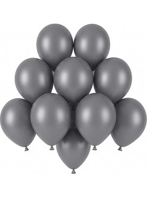 BeySüS Gümüş Renk Lateks Pastel Balon (13 Cm) - 10 Adet