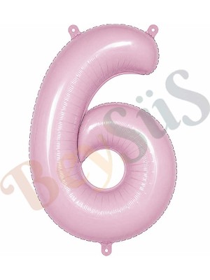 BeySüS 6 Rakam Folyo Balon Pembe Rengi (76 Cm)