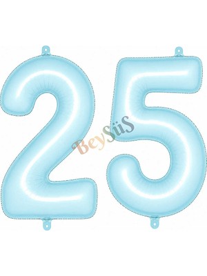 BeySüS 25 Rakam Folyo Balon Mavi Rengi (76 cm)