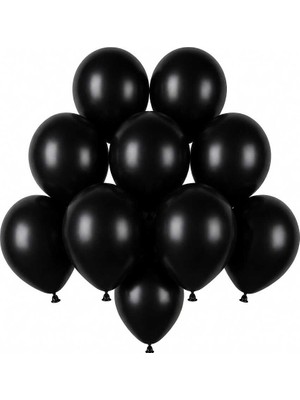 BeySüS Siyah Renk Lateks Pastel Balon (13 Cm) - 10 Adet