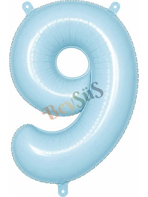 BeySüS 9 Rakam Folyo Balon Mavi Rengi (76 Cm)