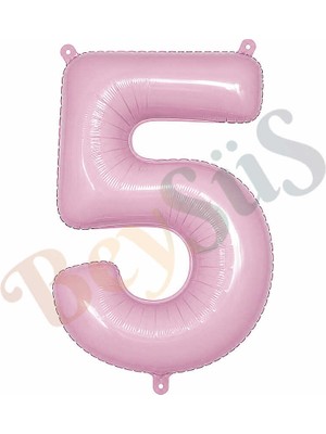 BeySüS 5 Rakam Folyo Balon Pembe Rengi (76 Cm)