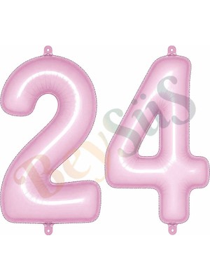 BeySüS 24 Rakam Folyo Balon Pembe Rengi (76 Cm)