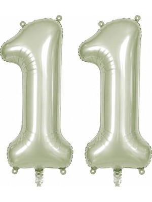 BeySüS 11 Rakam Folyo Balon Yeşil Rengi (76 cm)