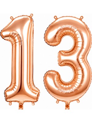 BeySüS 13 Rakam Folyo Balon Rose Gold Rengi (76 Cm)
