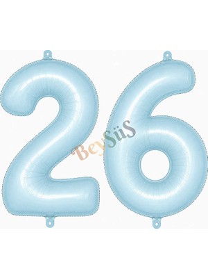 BeySüS 26 Rakam Folyo Balon Mavi Rengi (76 Cm)