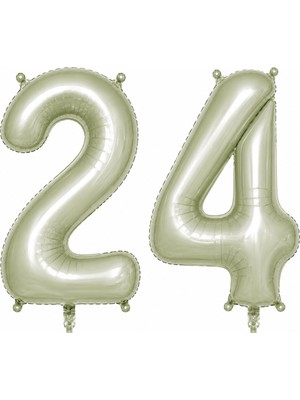 BeySüS 24 Rakam Folyo Balon Yeşil Rengi (76 Cm)