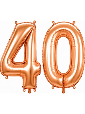 BeySüS 40 Rakam Folyo Balon Rose Gold Rengi (76 Cm)