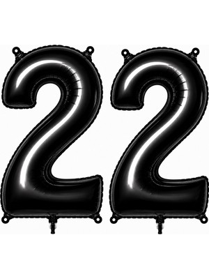 BeySüS 22 Rakam Folyo Balon Siyah Rengi (76 Cm)