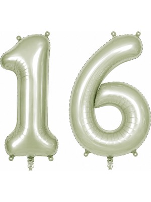 BeySüS 16 Rakam Folyo Balon Yeşil Rengi (76 Cm)