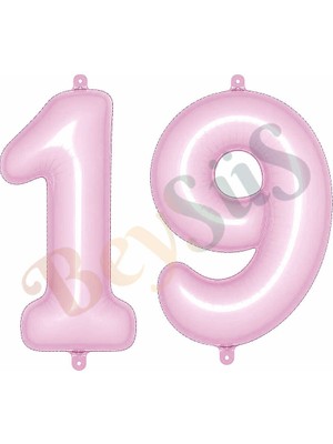 BeySüS 19 Rakam Folyo Balon Pembe Rengi (76 Cm)