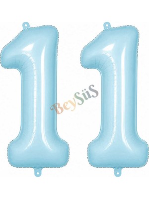 BeySüS 11 Rakam Folyo Balon Mavi Rengi (76 Cm)