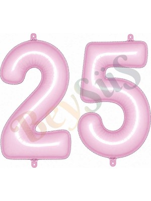 BeySüS 25 Rakam Folyo Balon Pembe Rengi (76 Cm)