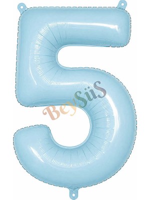 BeySüS 5 Rakam Folyo Balon Mavi Rengi (76 Cm)