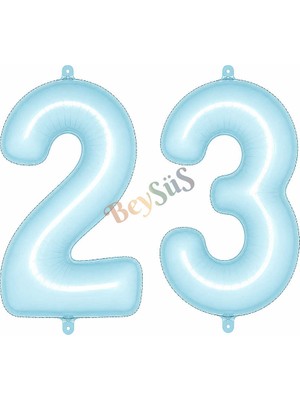 BeySüS 23 Rakam Folyo Balon Mavi Rengi (76 Cm)