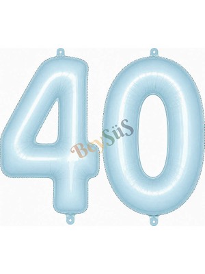 BeySüS 40 Rakam Folyo Balon Mavi Rengi (76 Cm)