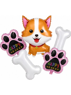 BeySüS Happy Köpek Kemik Pati Set Folyo Balon