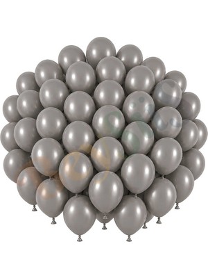 BeySüS Duman Renk Lateks Retro Balon (30 Cm) - 50 Adet