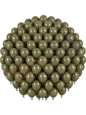 BeySüS Zeytin Renk Lateks Retro Balon (30 cm) - 100 Adet