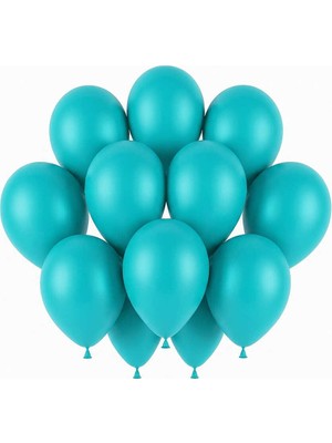 BeySüS Turkuaz Renk Lateks Pastel Balon (30 Cm) - 12 Adet