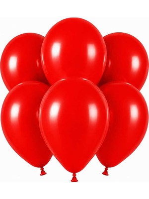 BeySüS Kırmızı Renk Lateks Pastel Balon (30 cm) - 6 Adet