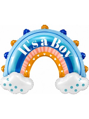 BeySüS Its A Boy Mavi Gökkuşağı Folyo Balon
