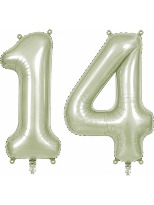 BeySüS 14 Rakam Folyo Balon Yeşil Rengi (76 Cm)