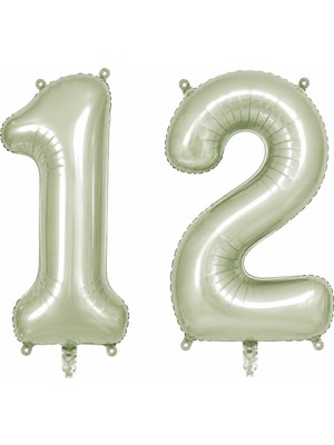 BeySüS 12 Rakam Folyo Balon Yeşil Rengi (76 Cm)
