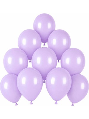 BeySüS Lila Renk Lateks makaron Balon (15 cm) - 10 Adet