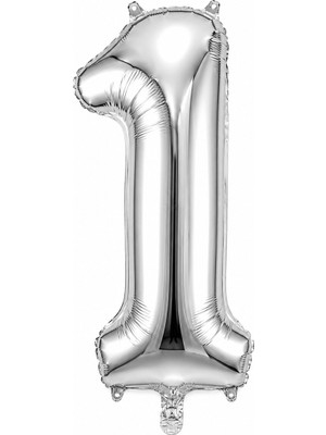 BeySüS 1 Rakam Folyo Balon Gümüş Rengi (36 cm)