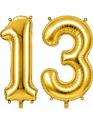 BeySüS 13 Rakam Folyo Balon Altın Rengi (36 cm)