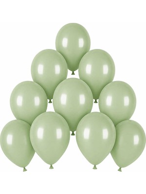 BeySüS Yeşil Renk Lateks Makaron Balon (15 Cm) - 10 Adet