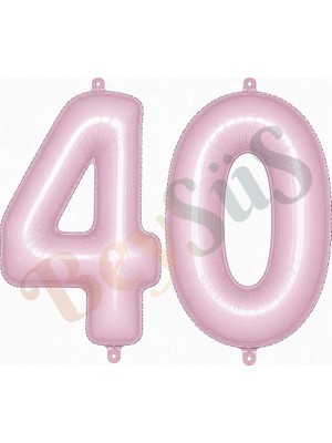 BeySüS 40 Rakam Folyo Balon Pembe Rengi (76 Cm)