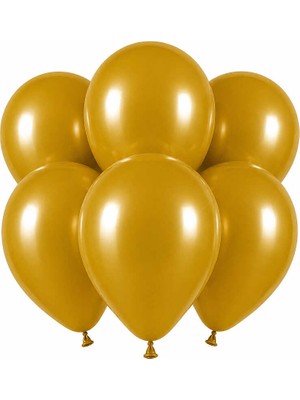 BeySüS Altın Renk Lateks Pastel Balon (30 Cm) - 6 Adet