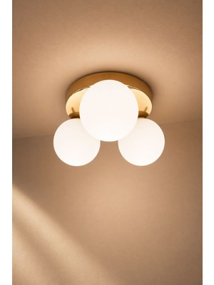 UltraMint Şık Gold Cam Plafonyer Avize, Modern ve Parlak Tasarım