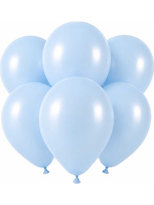 BeySüS Bebek Mavi Renk Lateks Pastel Balon (30 Cm) - 6 Adet