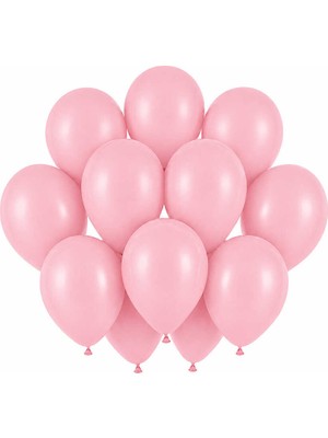 BeySüS Bebek Pembe Renk Lateks Pastel Balon (30 cm) - 12 Adet