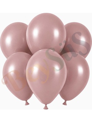 BeySüS Toz Pembe Renk Lateks Retro Balon (30 cm) - 6 Adet