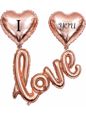 BeySüS I Love You Kalp Folyo Balon Set
