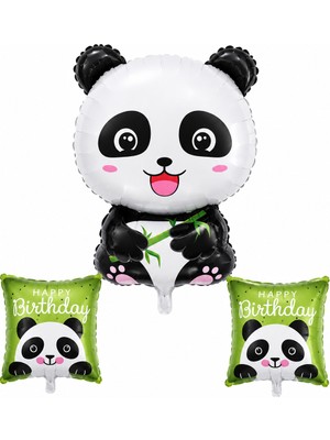 BeySüS Happy Birthday Panda Set Folyo Balon