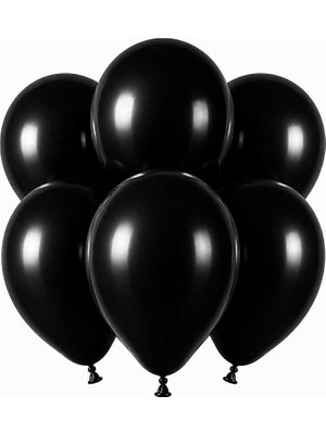 BeySüS Siyah Renk Lateks Pastel Balon (30 Cm) - 6 Adet