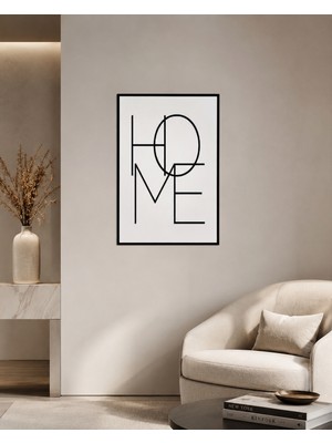 Karbonsoft Home Yazılı Ahşap Mdf Çerçeve Görünümlü Mdf